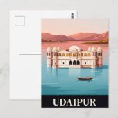 Carte postale de voyage vintage | UDAIPUR (Devant / Derrière)