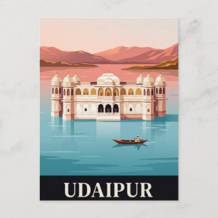 Carte postale de voyage vintage UDAIPUR
