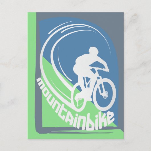 Carte postale de VTT de descente de montagne (Devant)