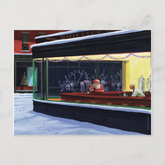 Carte postale de wagon-restaurant de Noël (Devant)