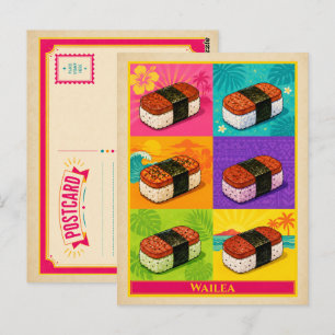 Carte postale de Wailea Hawaii Musubi Art Pop Vint
