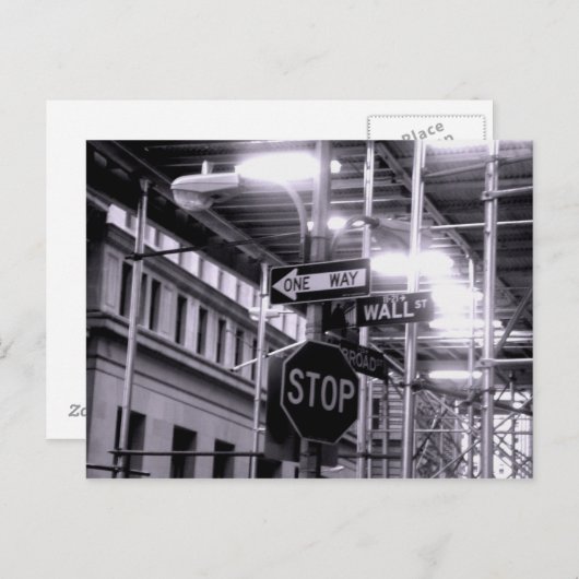 Carte postale de Wall Street (Devant / Derrière)