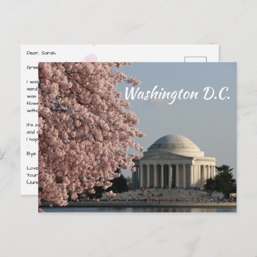 Carte postale de Washington DC au printemps (Devant / Derrière)