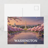 Carte postale de Washington DC | Souvenir de fleur (Devant / Derrière)