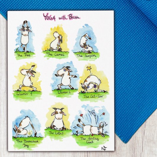 Carte postale de yoga amusant