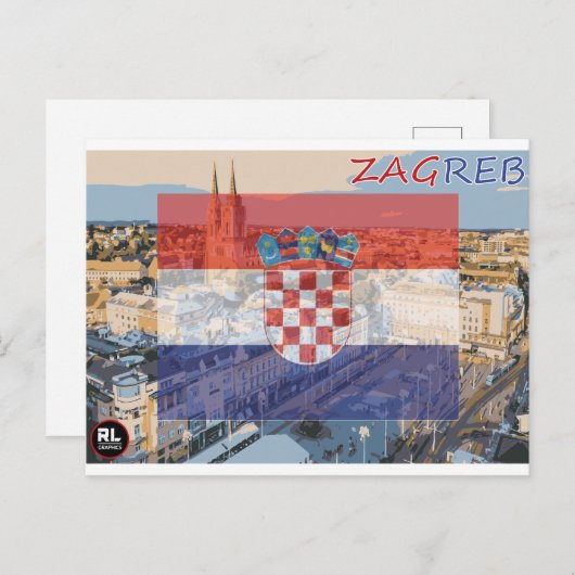 Carte postale de Zagreb (Devant / Derrière)