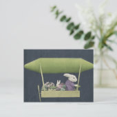 Carte postale de Zepplin de lapin de Pâques (Debout devant)