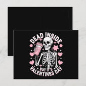 Carte Postale Dead Inside, mais c'est la Saint Valentin Funny Sk (Devant / Derrière)