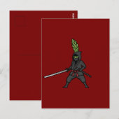 Carte Postale Deadly Asparagus Ninja Shinobi Needle Sword  (Devant / Derrière)