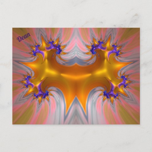 Carte Postale DEAN ~ BOUFFON ~ Motif de conception fractale 3D ~ (Devant)