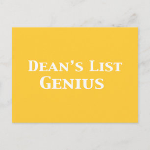 Carte Postale Dean's List Genius Gifts