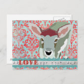Carte postale Dearly Deer Red & Turqoise Love Dama (Devant / Derrière)