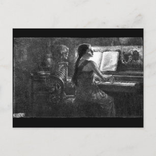 Carte Postale Death at the Piano postcard