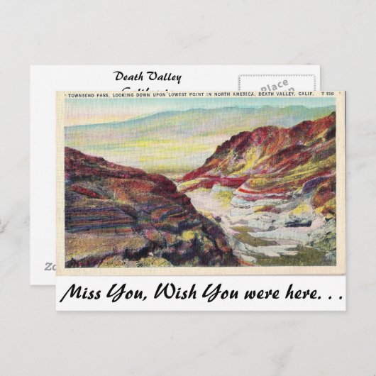 Carte Postale Death Valley, Californie (Devant / Derrière)