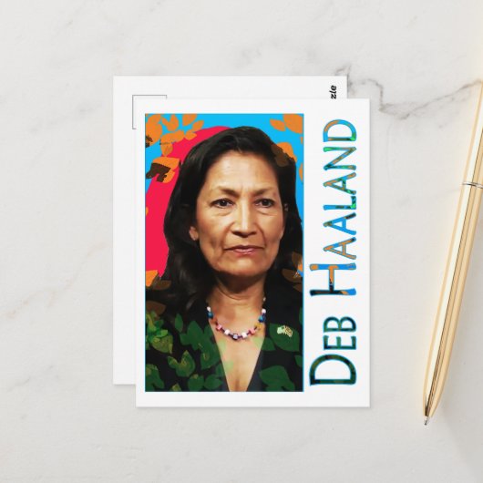 Carte postale Deb Haaland (Devant/Arrière en situation)