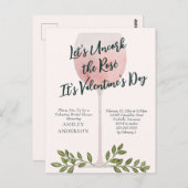 Carte Postale Déboucher l'invitation Rosé Valentine Bridal Showe (Devant / Derrière)