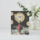 Carte Postale Debout dans le temps Surreal Pocket Watch Land (Debout devant)