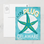 Carte Postale Débrancher dans Delaware Starfish Beach Nautique (Devant / Derrière)