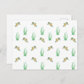 Carte Postale Début du printemps Robin Oiseaux et Motif de snowd (Devant / Derrière)