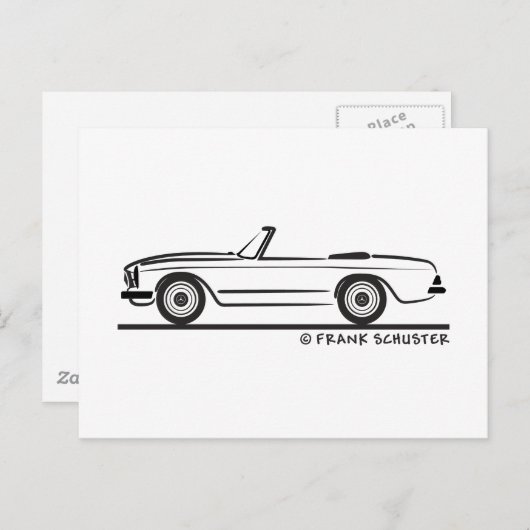 Carte Postale Décapotable de Mercedes (Devant / Derrière)