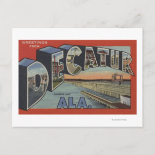 Carte Postale Décatur, Alabama - Scènes de grandes lettres