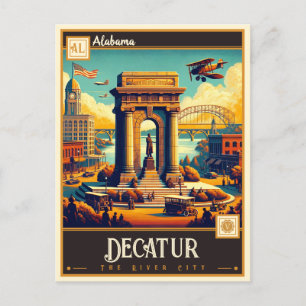 Carte Postale Décatur, Alabama VINTAGE