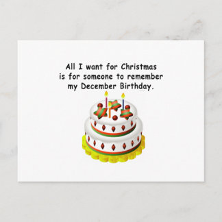 Carte Postale Décembre Anniversaire