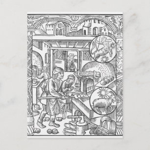 Carte Postale Décembre, de l'Almanach des Bergers, 1491