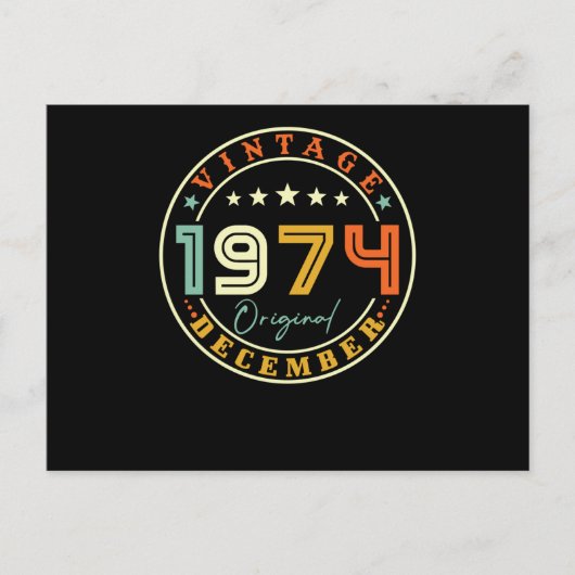 Carte Postale Décembre vintage 1974 (Devant)