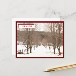 Carte Postale Décembre White Snow Green Mounts Vermont
