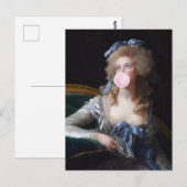 Carte Postale Décente avec Bubble Gum rose (Devant / Derrière)