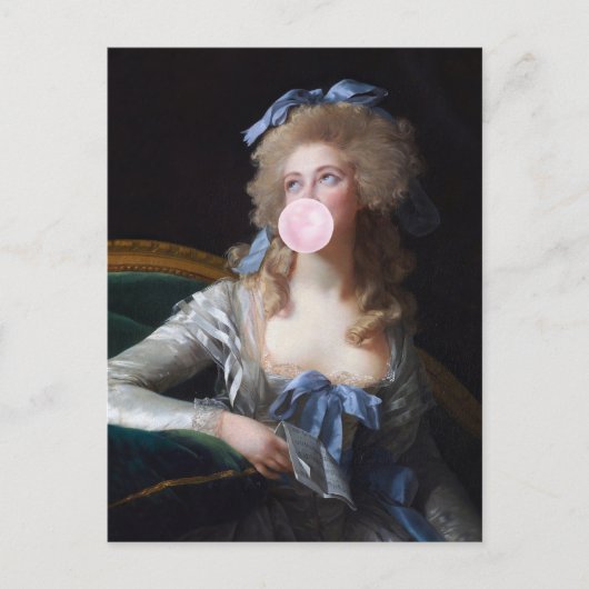 Carte Postale Décente avec Bubble Gum rose (Devant)