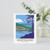 Carte Postale Deception Pass State Park Bridge Washington Retro (Debout devant)