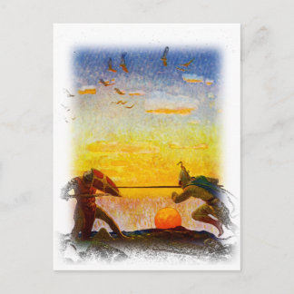 Carte Postale Décès d'Arthur et Mordred