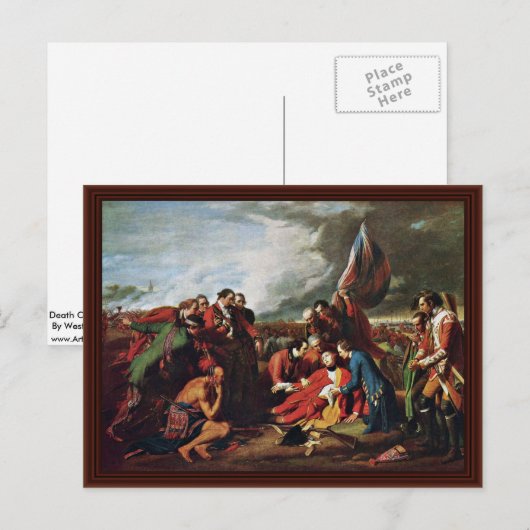 Carte Postale Décès Du Général Wolfe Par L'Ouest, Benjamin (Devant / Derrière)