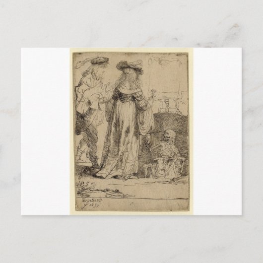 Carte Postale Décès d'un couple marié par Rembrandt (Devant)