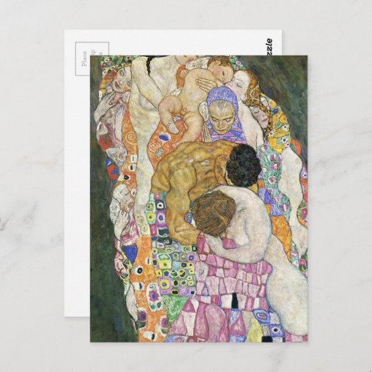 Carte Postale Décès et vie par Gustav Klimt (Devant / Derrière)