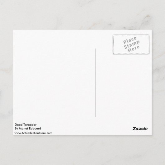 Carte Postale Décès Toreador Par Manet Edouard (Dos)