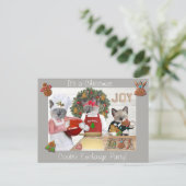 Carte postale d'échange de biscuits de Noël Kitten (Debout devant)
