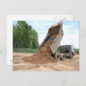 Carte Postale Déchargement du camion de vidange (Devant / Derrière)