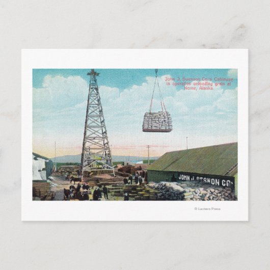 Carte Postale Déchargement du grain sur le téléphérique de Swens (Devant)