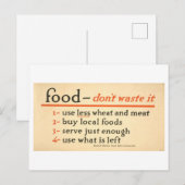 Carte postale Déchets alimentaires de guerre vinta (Devant / Derrière)
