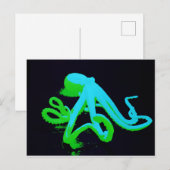 Carte Postale Déchets toxiques pieuvre verte (Devant / Derrière)