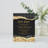 Carte Postale Déchirures de glamour noir et or pour un Sweet Six (Debout devant)