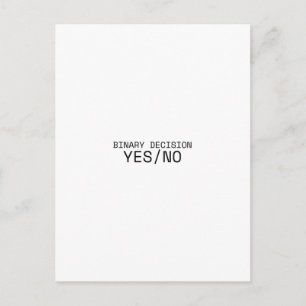 Carte Postale Décision binaire Oui Non Machine à écrire minimali