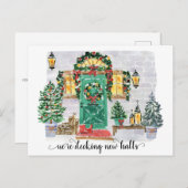 Carte Postale Deck New Halls Holiday Moving Faire-part (Devant / Derrière)