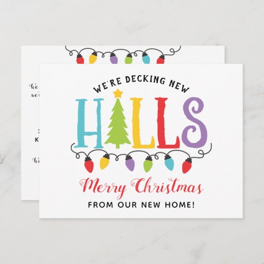 Carte Postale Deck Nouvelles Halls Éclairage mignon Faire-part d (Devant / Derrière)