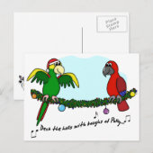 Carte Postale Deck the Halls Parrot (Devant / Derrière)