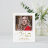 Carte Postale Déclaration de diplômé de style chic Festive Paill (Debout devant)