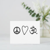 Carte Postale Déclaration de Peace Love Om (Debout devant)